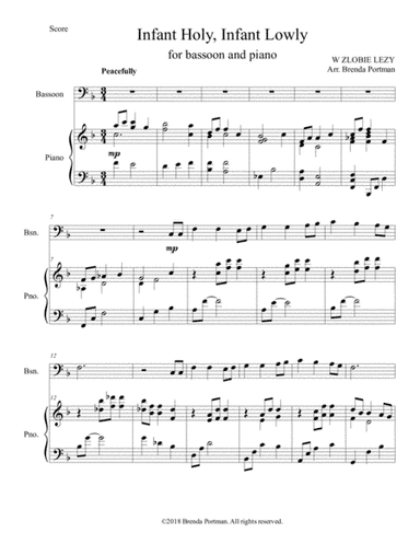 Infant Holy, Infant Lowly (bassoon/piano), arr. Brenda Portman (arr. Brenda Portman)