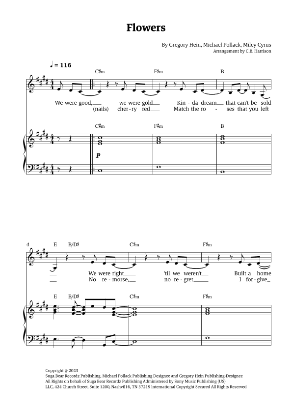Flowers (arr. C. B. Harrison)