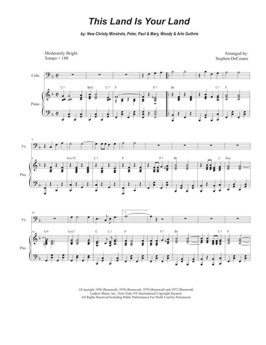 This Land Is Your Land (arr. Stephen DeCesare)