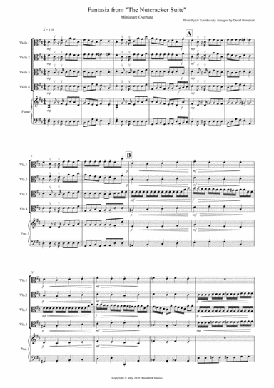 Miniature Overture (Fantasia from Nutcracker) for Viola Quartet (arr. David Burndrett)