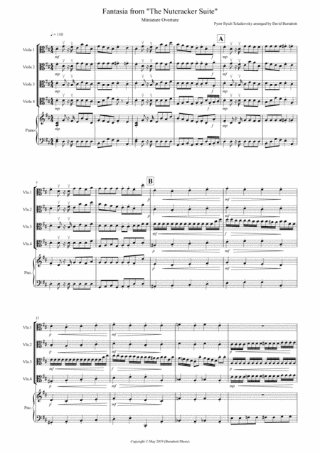 Miniature Overture (Fantasia from Nutcracker) for Viola Quartet (arr. David Burndrett)