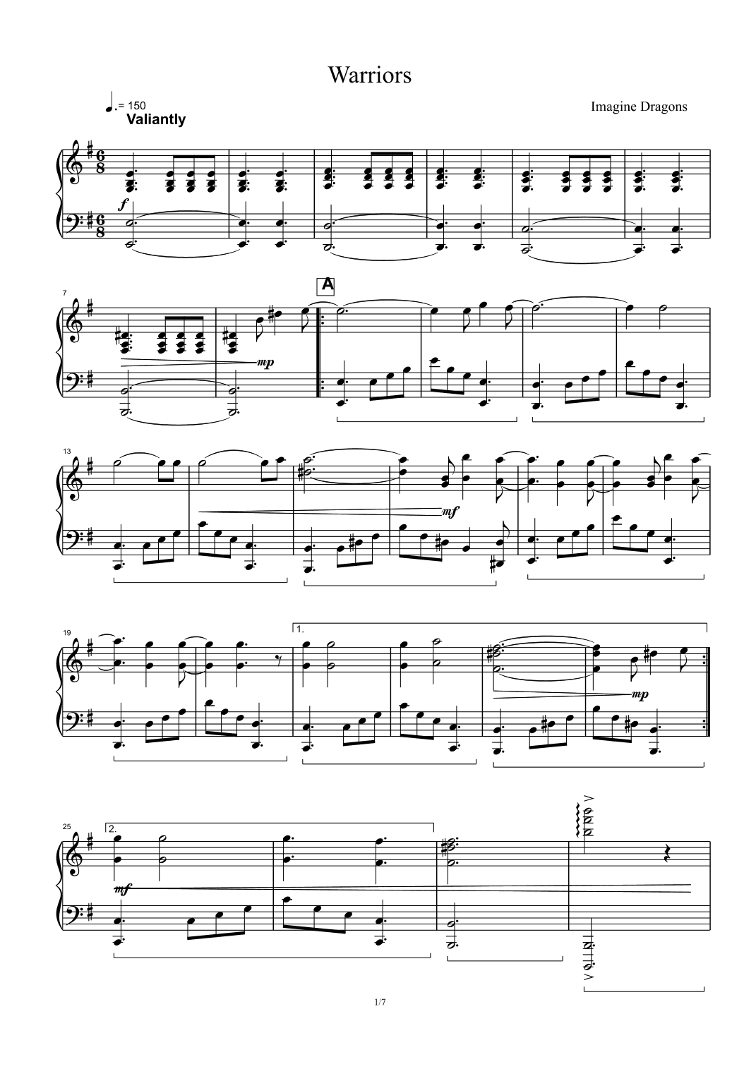 Warriors (arr. Imagine Dragons)