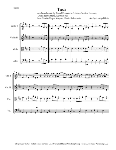 Tusa (arr. Angeluz ramwagmoz)