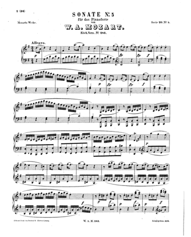 Mozart - Piano Sonata No.5 KV283 (arr. Wesley Mekilis)