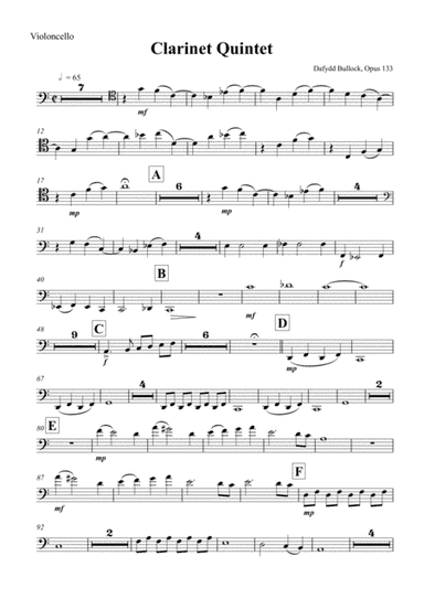 Clarinet Quintet Opus 133 Parts