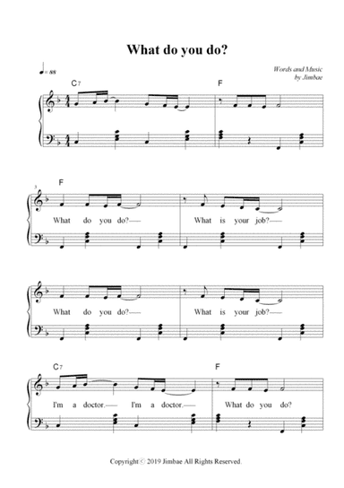 What do you do?(Nursery Rhymes for Easy Piano)