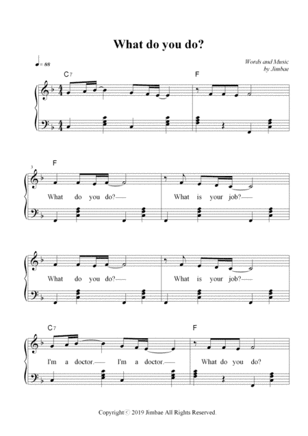 What do you do?(Nursery Rhymes for Easy Piano)