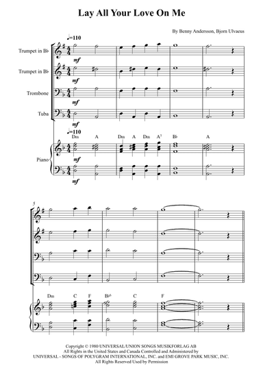 Lay All Your Love On Me (arr. Karen Gueiros)