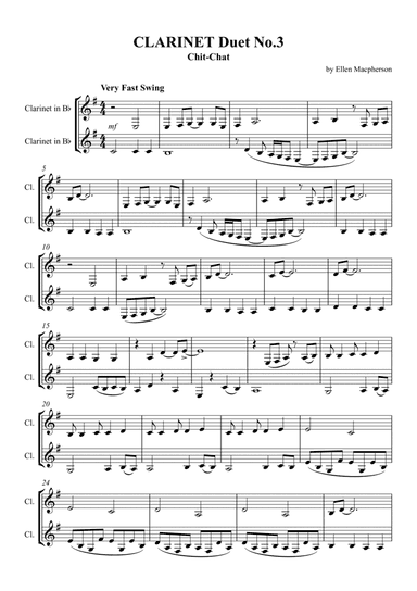 "CHIT-CHAT" for Jazzy Clarinet Duet
