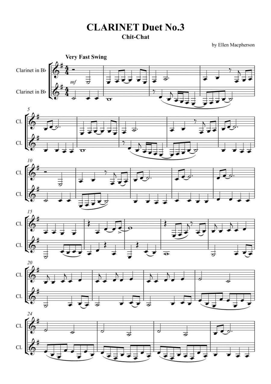 "CHIT-CHAT" for Jazzy Clarinet Duet