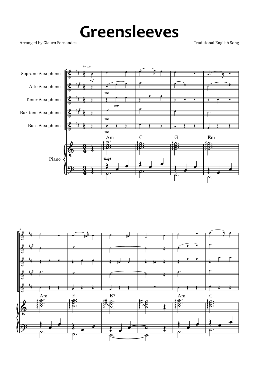 Greensleeves (arr. Glauco Fernandes)