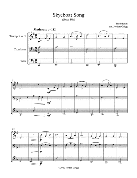 Skyeboat Song (Brass Trio) (arr. Jordan Grigg)