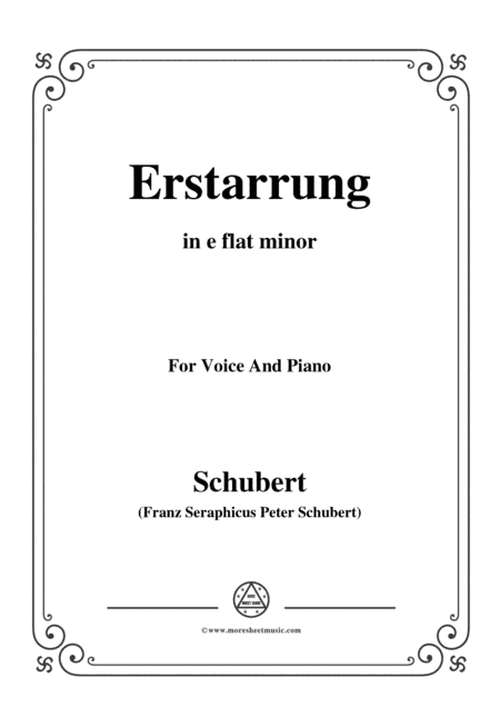 Schubert-Erstarrung,from 'Winterreise',Op.89(D.911) No.4,in e flat minor,for Voice&Piano (arr. MSM)