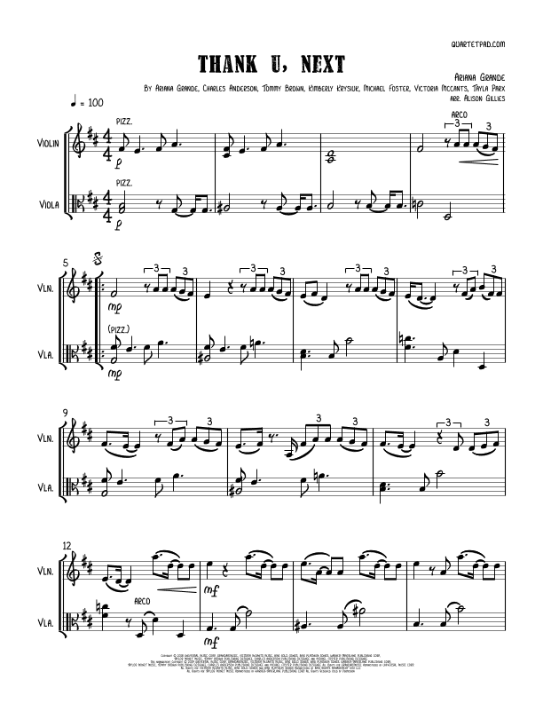 Thank U, Next (arr. Alison Gillies)
