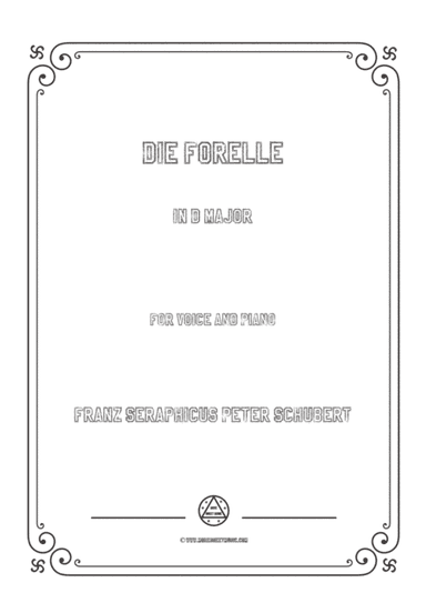 Schubert-Die Forelle in D Major,for voice and piano (arr. MSM)