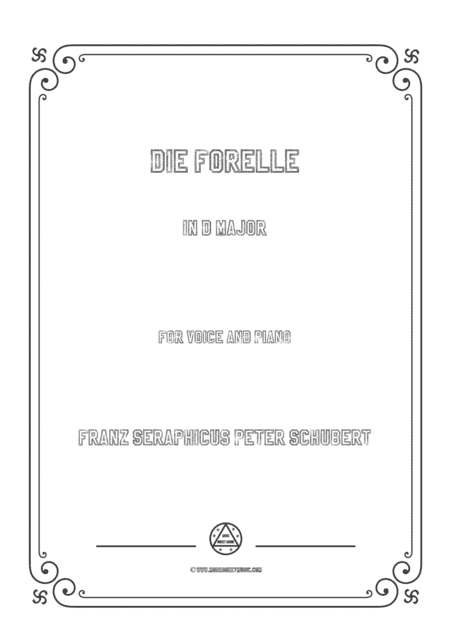 Schubert-Die Forelle in D Major,for voice and piano (arr. MSM)