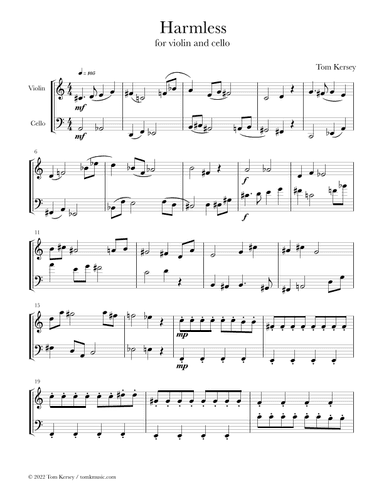 Harmless - for violin and cello