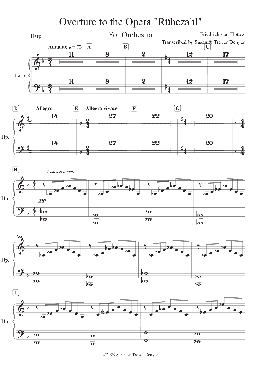 Overture to the Opera "Rübezahl" (arr. Edited and typeset by Trevor Denyer)