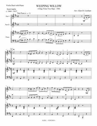 Weeping Willow (String Duet) (arr. Glen D. Lienhart)
