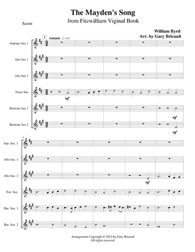 The Mayden's Song (arr. Gary Bricault)