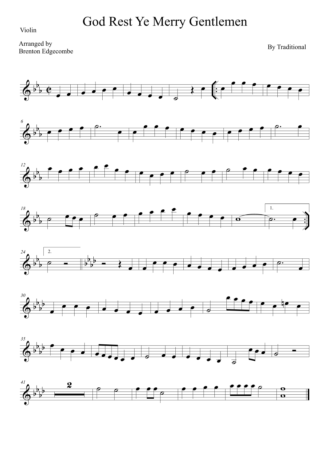 God Rest Ye Merry Gentlemen (arr. Brenton Edgecombe)
