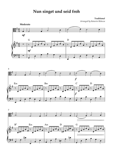 Nun singet und seid froh (arr. Kaiserin Rebecca)