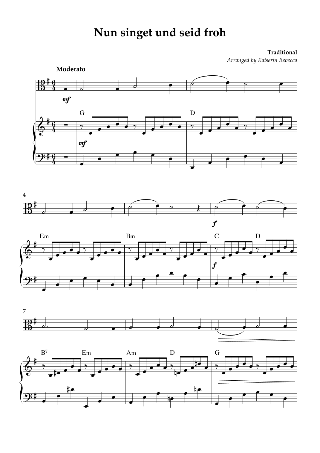 Nun singet und seid froh (arr. Kaiserin Rebecca)