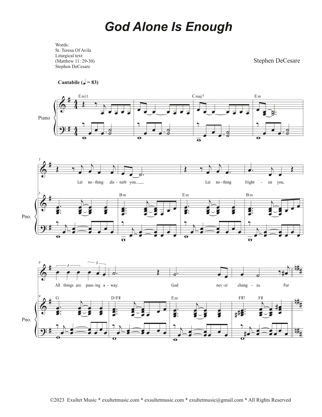 God Alone Is Enough (Vocal solo)