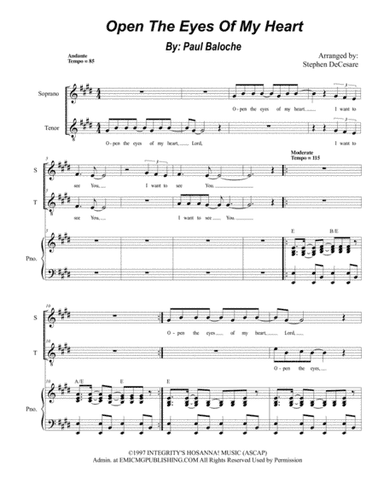 Open The Eyes Of My Heart (arr. Stephen DeCesare)