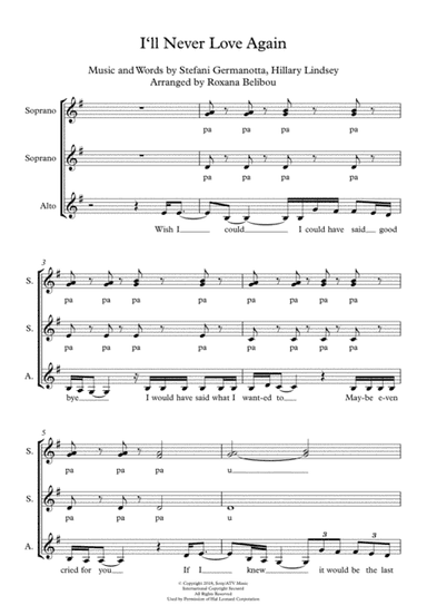 I'll Never Love Again (arr. Roxana Belibou)
