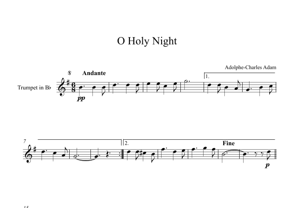 O Holy Night - Adolphe-Charles Adam (Trumpet) (arr. Digital Book Music)