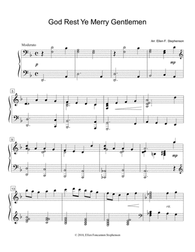 God Rest Ye Merry Gentlemen (solo) (arr. Ellen Foncannon Stephenson)