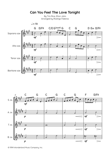 Can You Feel The Love Tonight (arr. Rodrigo Faleiros)