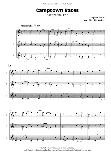 Camptown Races (arr. Gert Th. Walter)