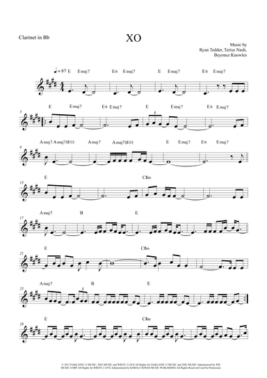 Xo (arr. The Sheet Music Library)