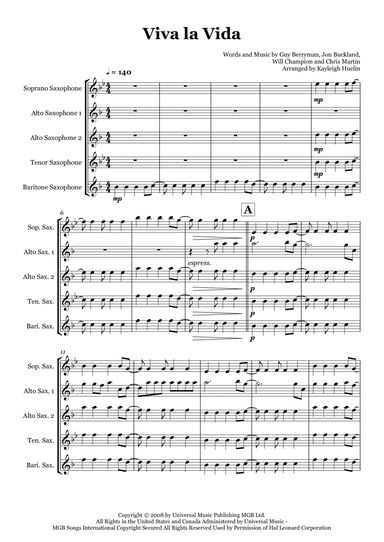 Viva La Vida (arr. Kayleigh Huelin)