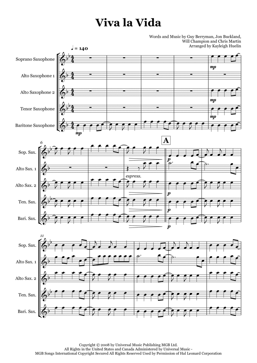 Viva La Vida (arr. Kayleigh Huelin)