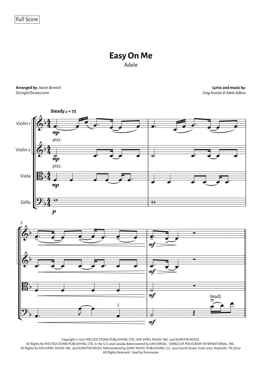 Easy On Me (arr. Aaron Bennett)