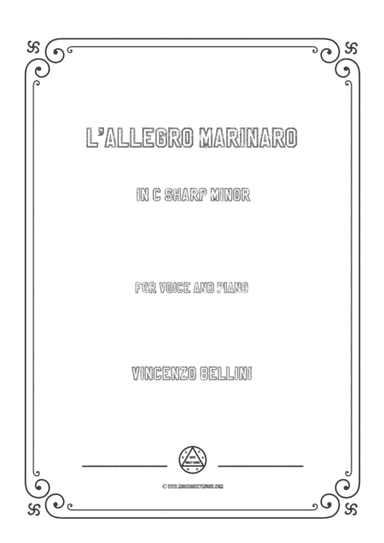 Bellini-L'allegro marinaro in c sharp minor,for voice and piano (arr. MSM)