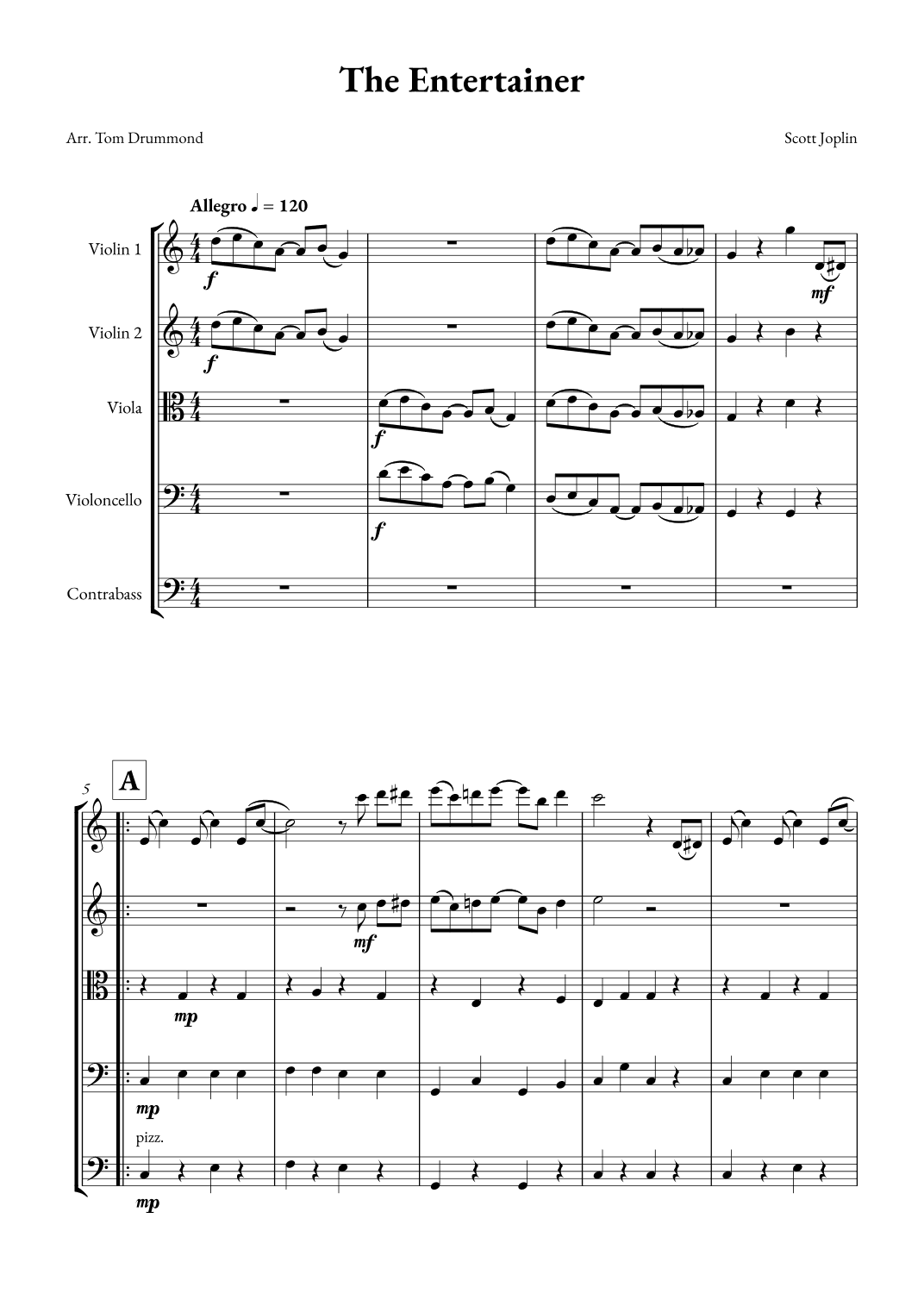 The Entertainer (arr. Tom Drummond)