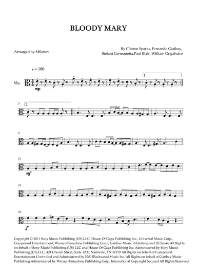 Bloody Mary (arr. Milanov)