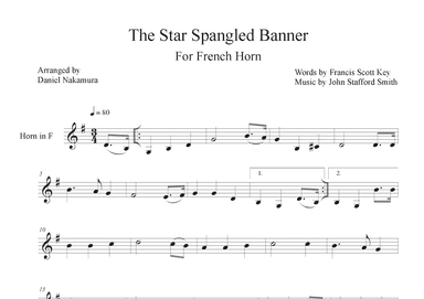 The Star Spangled Banner (For French Horn) (arr. Daniel Nakamura)