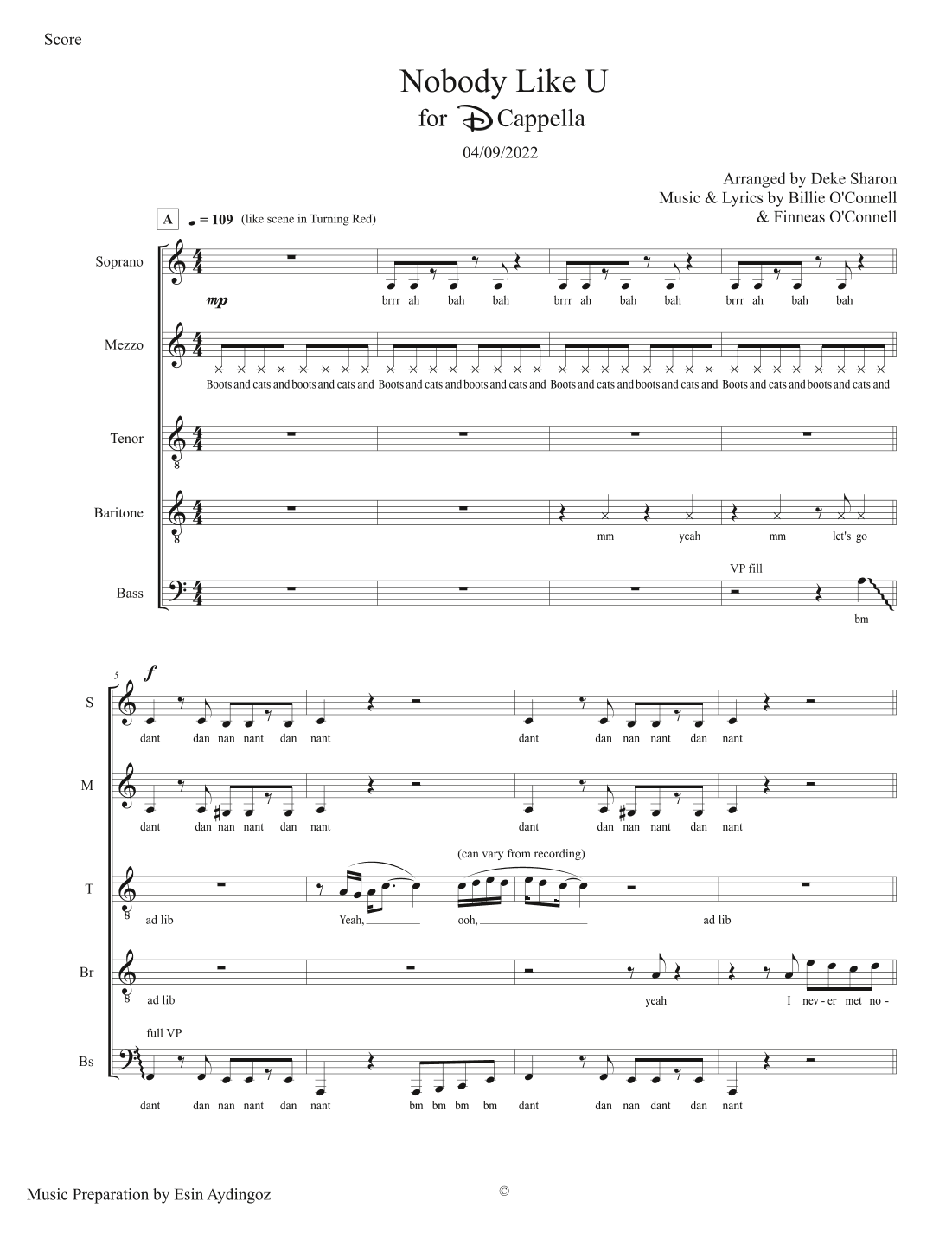 Nobody Like U (arr. Deke Sharon)