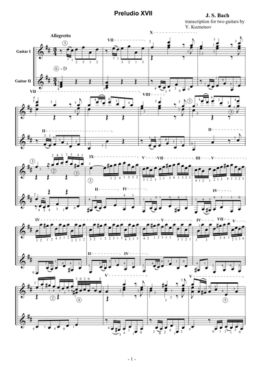 J.S. Bach: Prelude and Fugue in A-Flat Major, BWV 862 transcription for Duo Guitars (arr. Yuriy Kuznetsov)