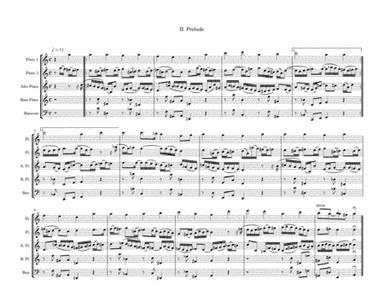 Durch Adam's Fall ist ganz verderbt, II. Prelude, by J.S. Bach, arranged for Flute Choir (3 Flutes ( (arr. J.W. Carter)