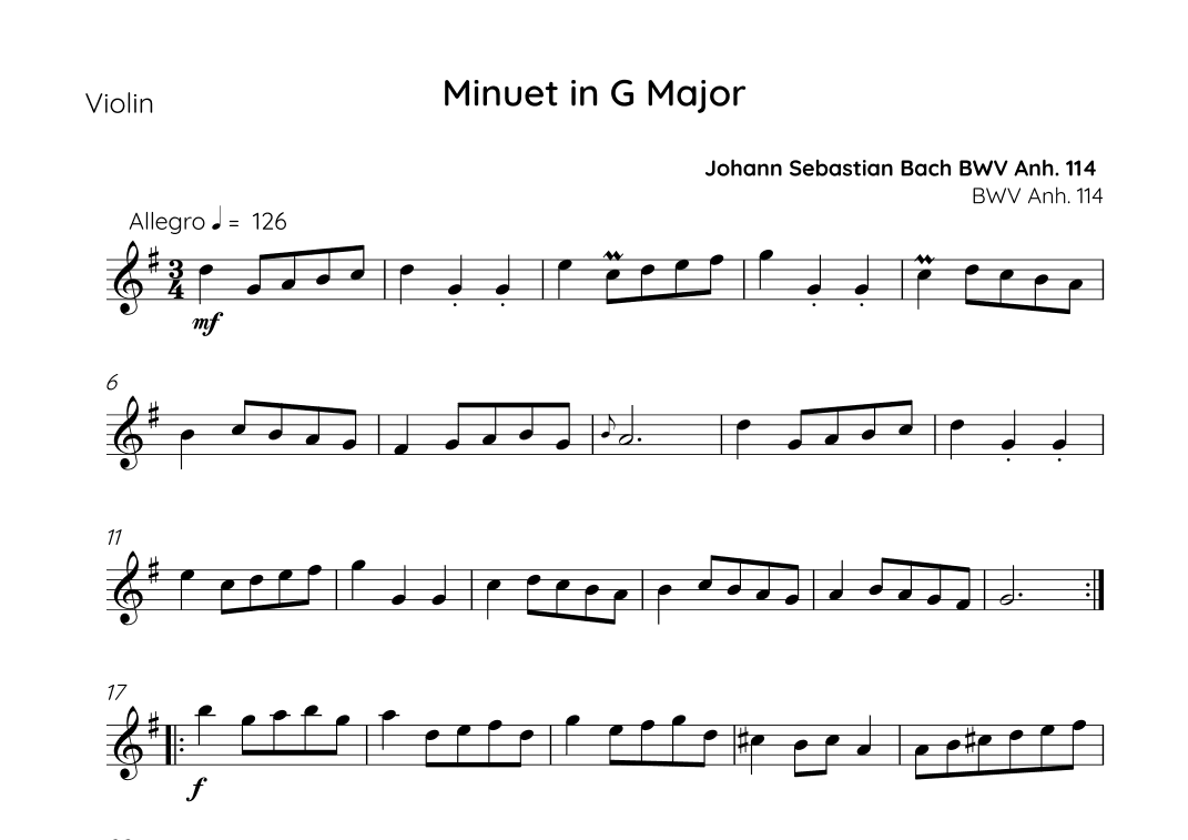 Minuet in G Major (arr. Sales)