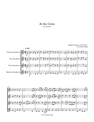 At the Cross (sax quartet) (arr. Jordan Grigg)
