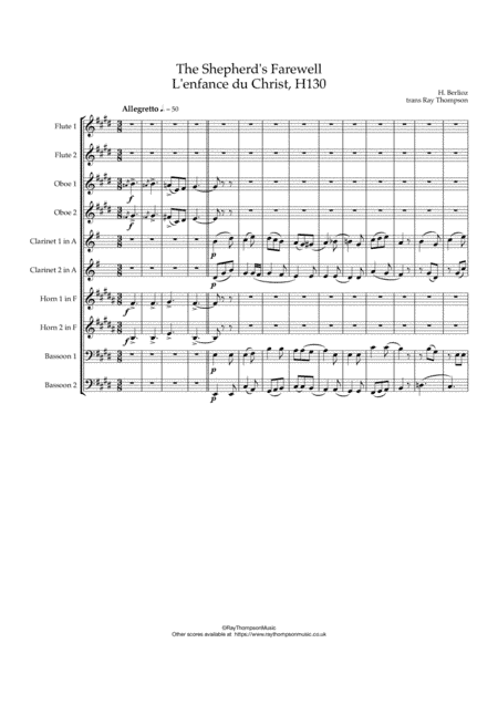 Berlioz: The Shepherd's Farewell (L'enfance du Christ, H130) - symphonic wind (arr. Ray Thompson)