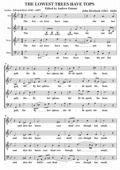 The Lowest Trees Have Tops A Cappella SATB (arr. Edited by Andrew Emmet)