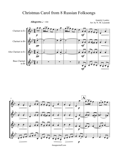 8 Russian Folksongs Christmas Carol (arr. Nick Lacanski)
